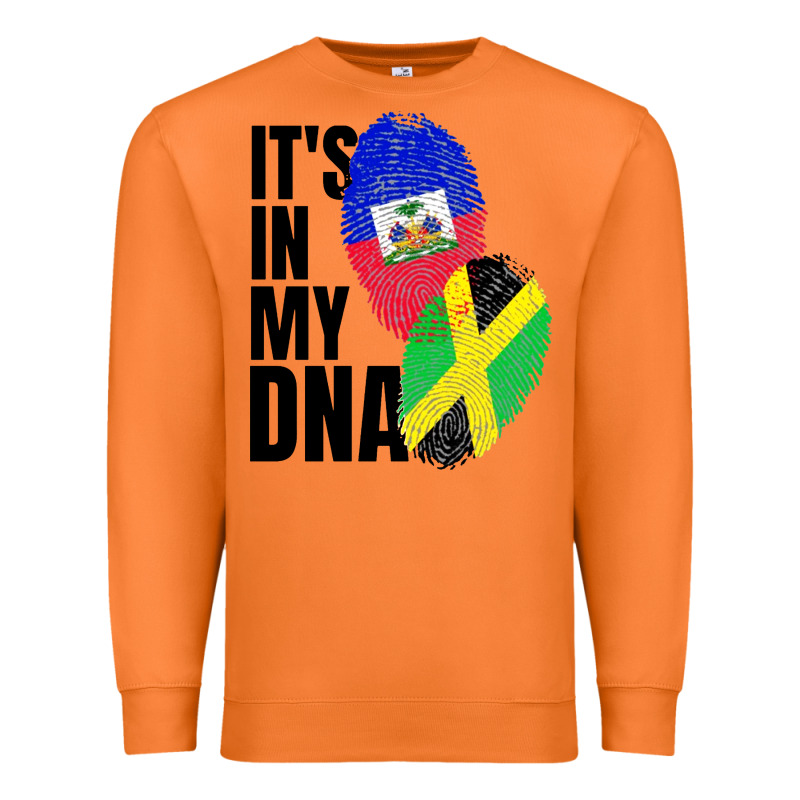 Jamaican And Haitian Mix Flag Dna Heritage Premium Sweatshirt by artisFamous | Teevron