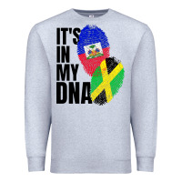 Heather Grey jamaican and haitian mix flag dna heritage Premium Sweatshirt - artisFamous