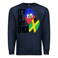 Navy jamaican and haitian mix flag dna heritage Premium Sweatshirt - artisFamous