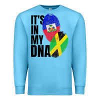 Ocean Blue jamaican and haitian mix flag dna heritage Premium Sweatshirt - artisFamous