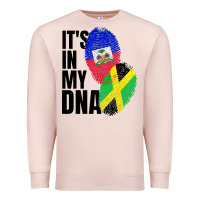 Pale Pink jamaican and haitian mix flag dna heritage Premium Sweatshirt - artisFamous