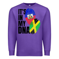 Purple jamaican and haitian mix flag dna heritage Premium Sweatshirt - artisFamous