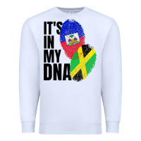 White jamaican and haitian mix flag dna heritage Premium Sweatshirt - artisFamous