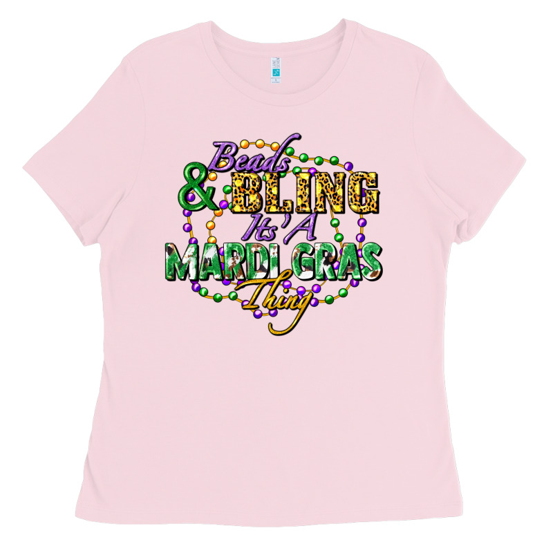 Beads And Bling It's' A Mardi Gras Thing Ladies Tee by FaDigitalArtStudio | Teevron