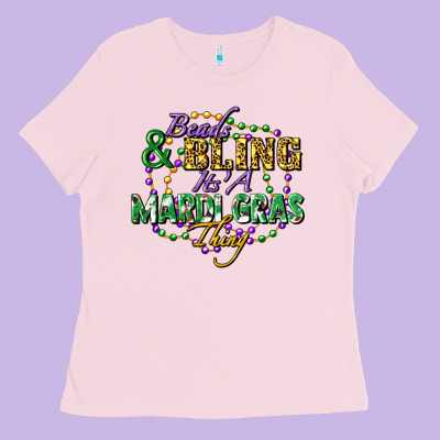 Beads And Bling It's' A Mardi Gras Thing Ladies Tee Designed By Fadigitalartstudio