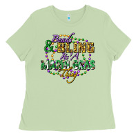 Matcha Beads and bling it's' a Mardi Gras thing Ladies Tee - FaDigitalArtStudio