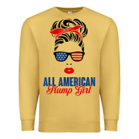 Antique Gold all american trump girl Premium Sweatshirt - artisFamous