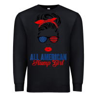 Black all american trump girl Premium Sweatshirt - artisFamous