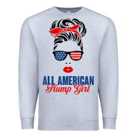 Heather Grey all american trump girl Premium Sweatshirt - artisFamous