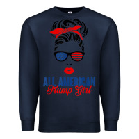 Navy all american trump girl Premium Sweatshirt - artisFamous