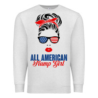 Oatmeal Heather all american trump girl Premium Sweatshirt - artisFamous