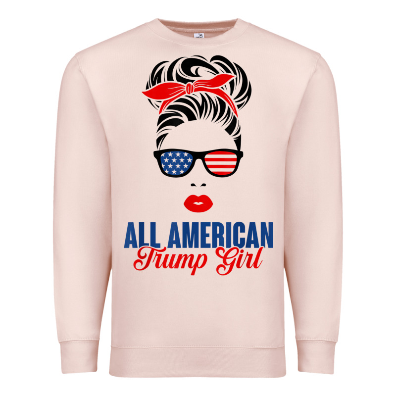 All American Trump Girl Premium Sweatshirt by artisFamous | Teevron