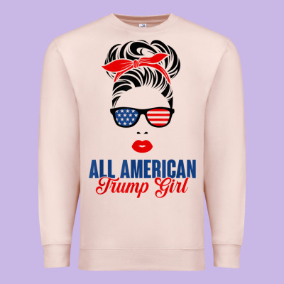 All American Trump Girl Premium Sweatshirt Designed By Artisfamous