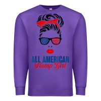 Purple all american trump girl Premium Sweatshirt - artisFamous