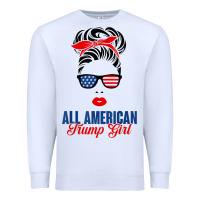 White all american trump girl Premium Sweatshirt - artisFamous