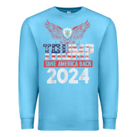Ocean Blue trump 2024 take america back Premium Sweatshirt - artisFamous