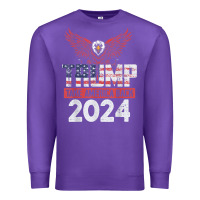 Purple trump 2024 take america back Premium Sweatshirt - artisFamous