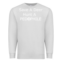 Dove Grey save a deer   hunt a pedophil Premium Sweatshirt - artisFamous