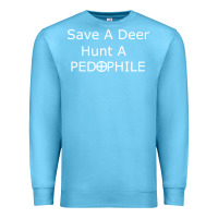 Ocean Blue save a deer   hunt a pedophil Premium Sweatshirt - artisFamous