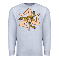 Heather Grey sicilian triskelion Premium Sweatshirt - artisFamous