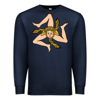 Navy sicilian triskelion Premium Sweatshirt - artisFamous