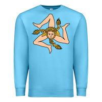 Ocean Blue sicilian triskelion Premium Sweatshirt - artisFamous