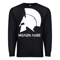 Black spartan helmet Premium Sweatshirt - artisFamous