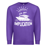 Purple the implication   its always sunny in philadelphia Premium Sweatshirt - artisFamous