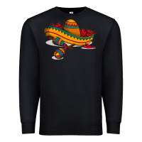 Black maracas sombrero mexican Premium Sweatshirt - artisFamous