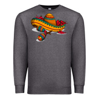 Charcoal Heather maracas sombrero mexican Premium Sweatshirt - artisFamous