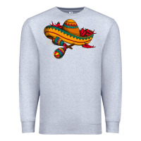 Heather Grey maracas sombrero mexican Premium Sweatshirt - artisFamous