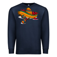 Navy maracas sombrero mexican Premium Sweatshirt - artisFamous