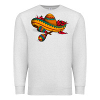 Oatmeal Heather maracas sombrero mexican Premium Sweatshirt - artisFamous