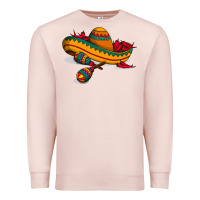 Pale Pink maracas sombrero mexican Premium Sweatshirt - artisFamous