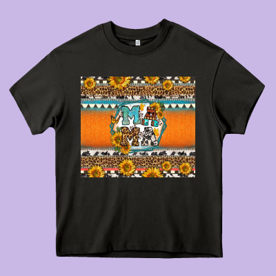 Sunflowers Hexagon Frame Mama Heavy Core Tee Designed By Jasminsmagicworld