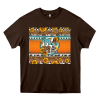 Chocolate Brown sunflowers hexagon frame mama Heavy Core Tee - Jasminsmagicworld