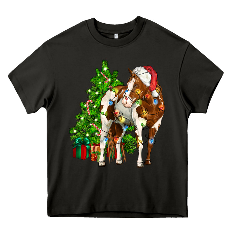 American Paint Horse Christmas Tree Heavy Core Tee by CowGirlArtShop | Teevron