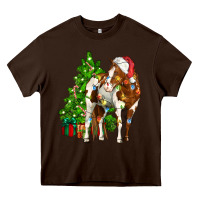 Chocolate Brown american paint horse christmas tree Heavy Core Tee - CowGirlArtShop