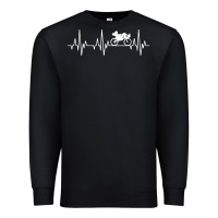 Black heartbeat recumbent bicycle bike cyclist biking Premium Sweatshirt - artisFamous