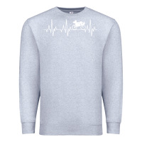 Heather Grey heartbeat recumbent bicycle bike cyclist biking Premium Sweatshirt - artisFamous