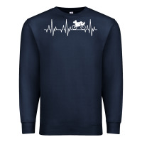 Navy heartbeat recumbent bicycle bike cyclist biking Premium Sweatshirt - artisFamous