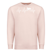 Pale Pink heartbeat recumbent bicycle bike cyclist biking Premium Sweatshirt - artisFamous