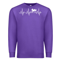 Purple heartbeat recumbent bicycle bike cyclist biking Premium Sweatshirt - artisFamous