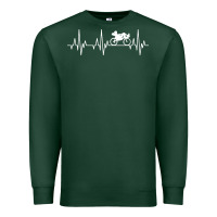 Sports Green heartbeat recumbent bicycle bike cyclist biking Premium Sweatshirt - artisFamous
