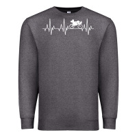 Charcoal Heather heartbeat recumbent bicycle bike cyclist biking Premium Sweatshirt - artisFamous