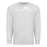 Dove Grey heartbeat recumbent bicycle bike cyclist biking Premium Sweatshirt - artisFamous