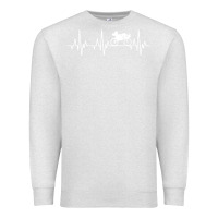 Oatmeal Heather heartbeat recumbent bicycle bike cyclist biking Premium Sweatshirt - artisFamous