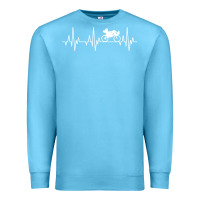Ocean Blue heartbeat recumbent bicycle bike cyclist biking Premium Sweatshirt - artisFamous