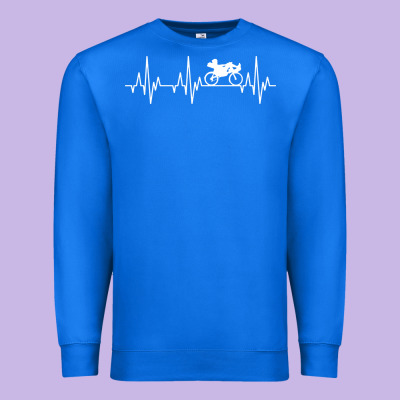 Heartbeat Recumbent Bicycle Bike Cyclist Biking Premium Sweatshirt Designed By Artisfamous
