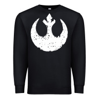 Black distressed rebel alliance symbol Premium Sweatshirt - artisFamous